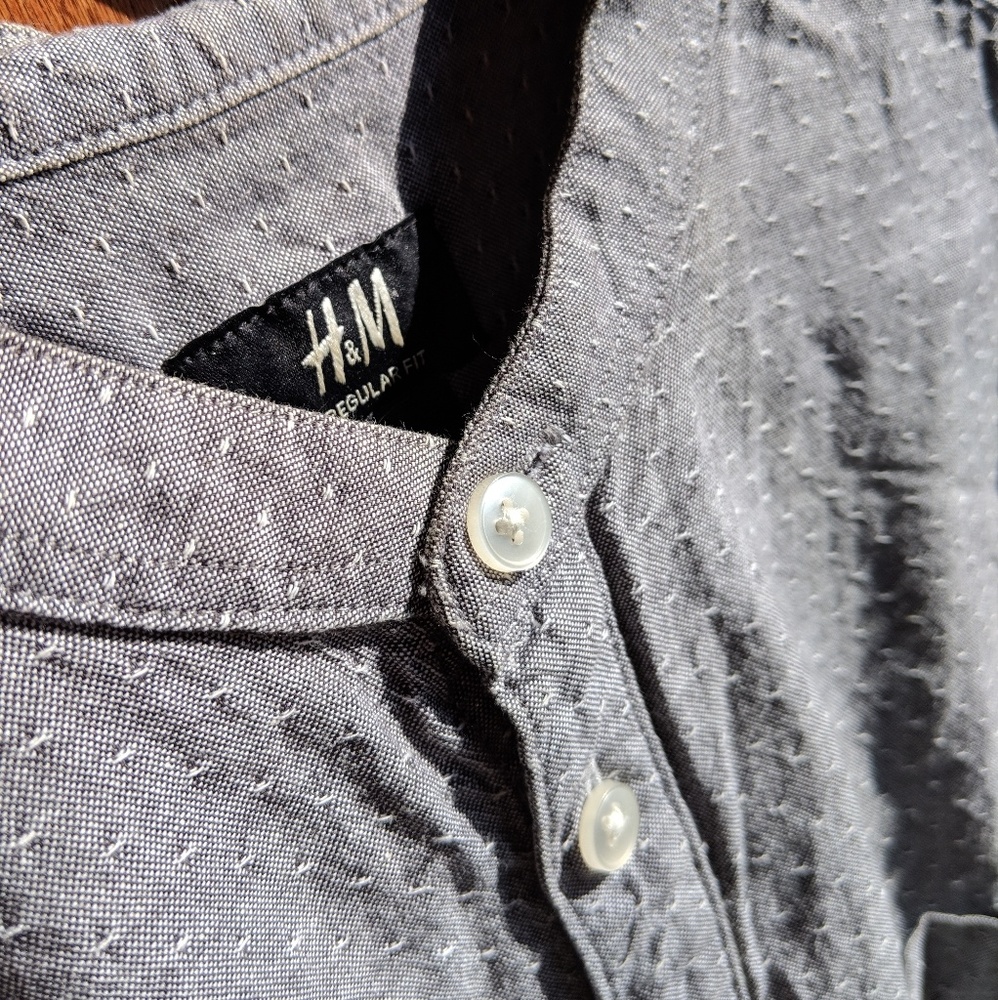 H&M band-collar button down